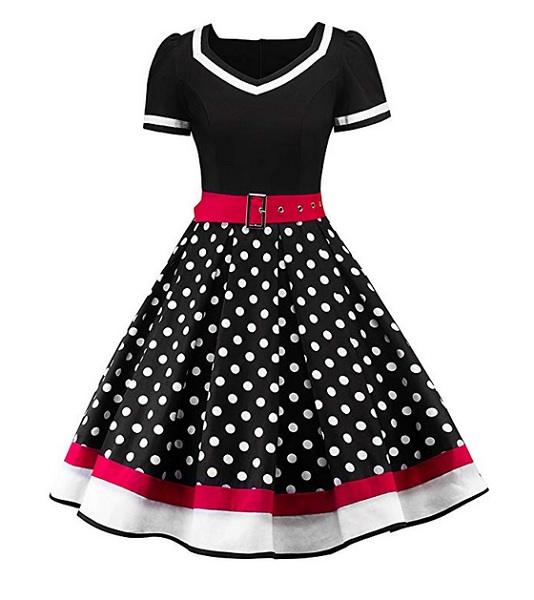 50er Jahre Rockabilly Petticoat Kleid Damen Mode