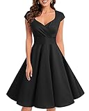 bbonlinedress 1950er Vintage Retro Cocktailkleid Rockabilly V-Ausschnitt Faltenrock...