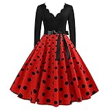 1950er Rockabilly Petticoat Kleid Damen Mittelalter Ballkleid Retro Swingkleid...